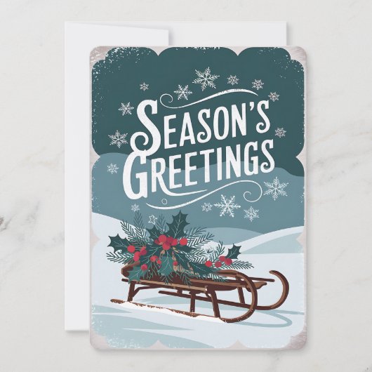 Weihnachtskarte Sleigh Einladung (Vorderseite)