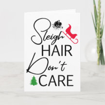 Weihnachtskarte "Sleigh Hair Don't Care"