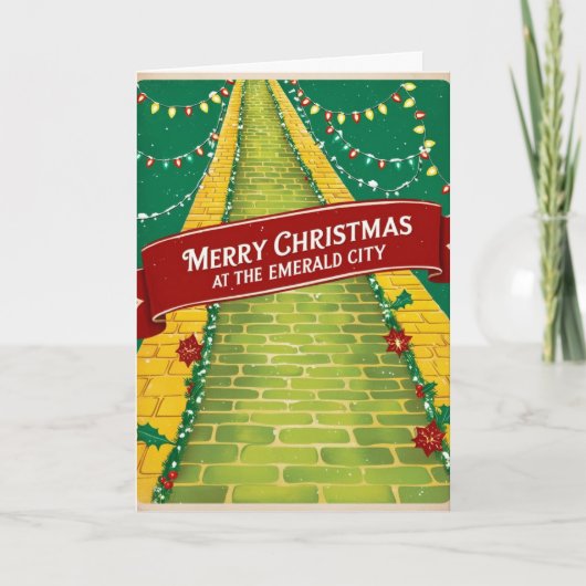Weihnachtskarte Smaragdstadt Feiertagskarte (Vorderseite)
