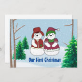 Weihnachtskarte Snow Couple Feiertagskarte (Vorne/Hinten)