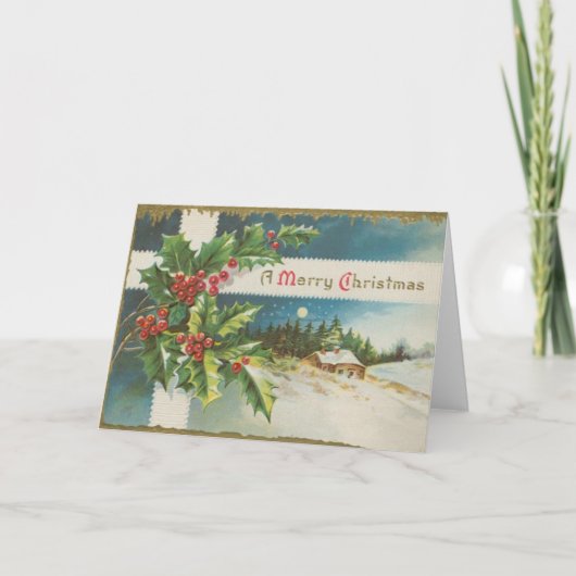 Weihnachtskarte Snow Scene Feiertagskarte (Vorderseite)