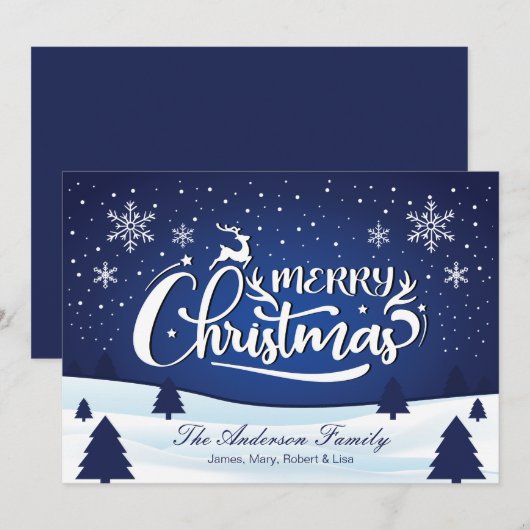 Weihnachtskarte Snow Scene Feiertagskarte (Vorne/Hinten)