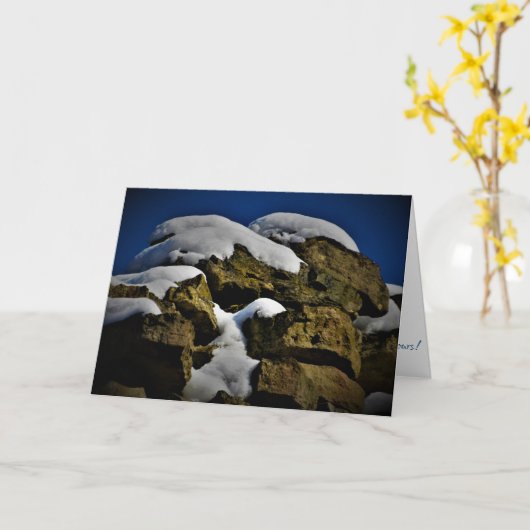 Weihnachtskarte "Snowcaps" Karte (Gelbe Blume)