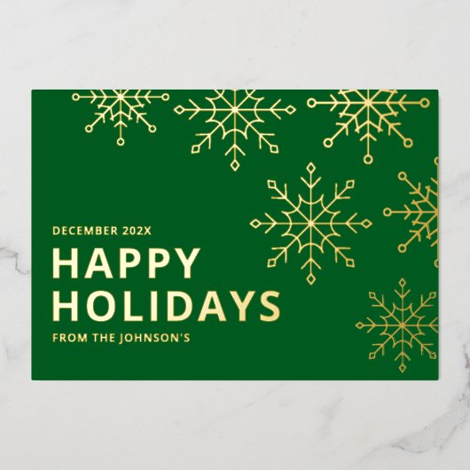 Weihnachtskarte Snowflakes Folien Feiertagskarte (Vorderseite)