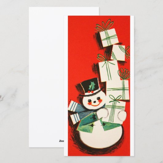 Weihnachtskarte Snowman Weihnachtskarte Feiertagskarte (Vorne/Hinten)