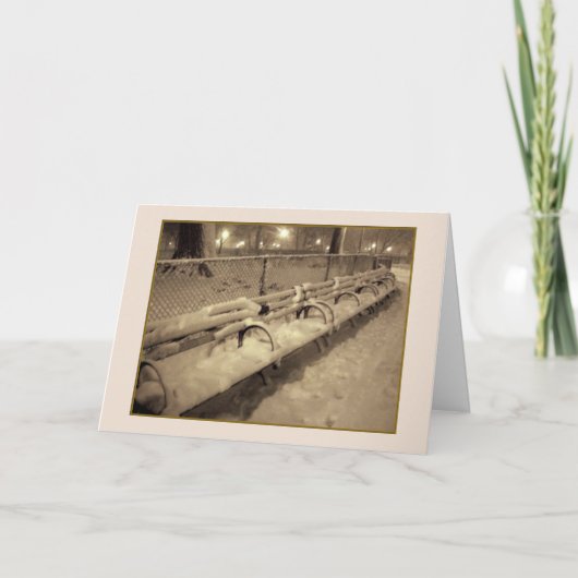 Weihnachtskarte - "Snowy Benches" - Saison Feiertagskarte (Vorderseite)