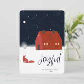 Weihnachtskarte Snowy Winter Scene Feiertagskarte (Stehend Vorderseite)