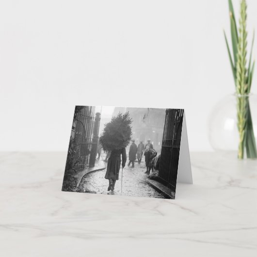 Weihnachtskarte SOLDIER MIT BAUM 1915 Feiertagskarte (Vorderseite)