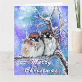 Weihnachtskarte Sparrows Coupe im Winter Karte (Vorderseite)