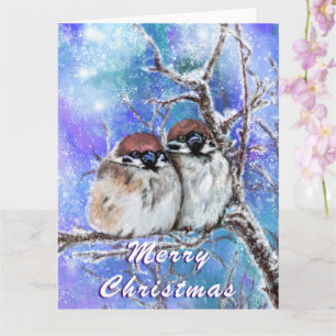 Weihnachtskarte Sparrows Coupe im Winter Karte