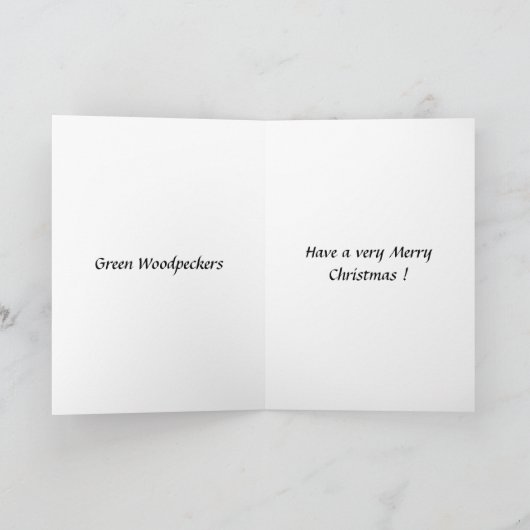 Weihnachtskarte - Spechte Feiertagskarte (Innenseite)