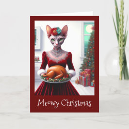 Weihnachtskarte | Sphynx Cat Lady Xmas Türkei Karte