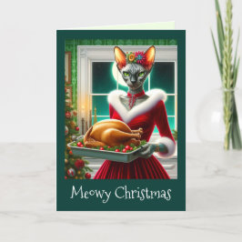 Weihnachtskarte | Sphynx Cat Lady Xmas Türkei Karte