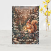 Weihnachtskarte 'Squirrel Nuts About Christmas' Karte (Gelbe Blume)