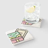 Weihnachtskarte Steinuntersetzer (Seitenansicht)