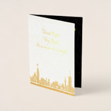 Weihnachtskarte Stille Nacht Carol Weihnachtsfolie