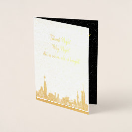 Weihnachtskarte Stille Nacht Carol Weihnachtsfolie Folienkarte