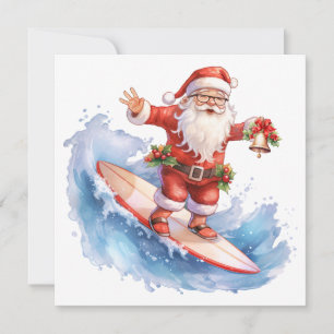 Weihnachtskarte surfen feiertagskarte