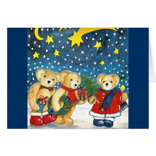 Weihnachtskarte "Teddybären mit Geschenken" Karte