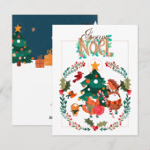 Weihnachtskarte - Tiere Feiertagskarte (Vorne/Hinten)