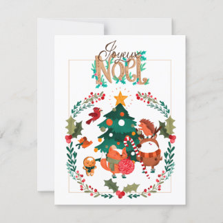 Weihnachtskarte - Tiere Feiertagskarte