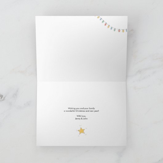 Weihnachtskarte Tiere schmücken einen Baum Karte (Innenseite)