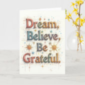 Weihnachtskarte - Traum, glauben Sie, sei dankbar Karte (Gelbe Blume)