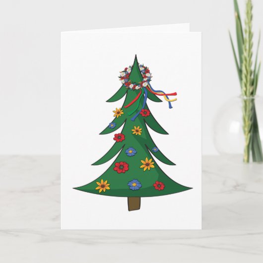 Weihnachtskarte - Ukrainischer Vinok Dankeskarte (Vorderseite)