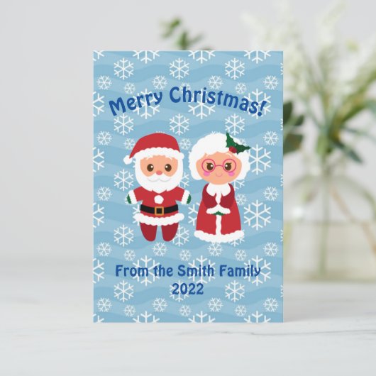 Weihnachtskarte und Frau Claus Weihnachtskarte (Stehend Vorderseite)