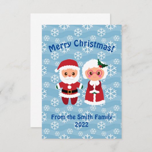 Weihnachtskarte und Frau Claus Weihnachtskarte (Vorne/Hinten)