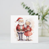 Weihnachtskarte und Frau Claus Weihnachtskarte Feiertagskarte (Stehend Vorderseite)