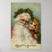 Weihnachtskarte und kleine Mädchen Poster (Vorne)