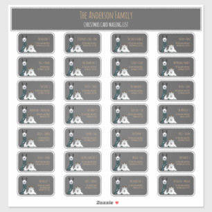 Weihnachtskarte Versandliste Label-Set Lama Schafe Aufkleber