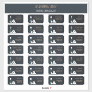 Weihnachtskarte Versandliste Label-Set Lama Schafe Aufkleber