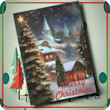 WEIHNACHTSKARTE - Verschneites Weihnachtsdorf