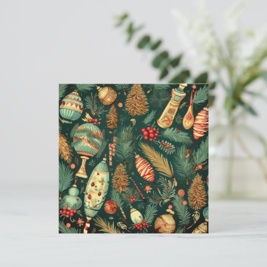 Weihnachtskarte Vintag Feiertagskarte (Stehend Vorderseite)