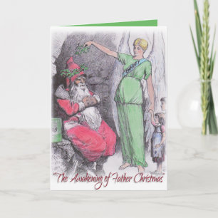 Weihnachtskarte Vintage Weihnachtsmann Feiertagskarte
