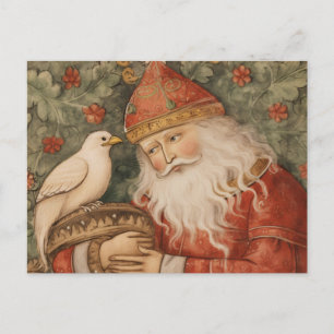Weihnachtskarte   Vintager Santa Postkarte