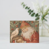 Weihnachtskarte | Vintager Santa Postkarte (Stehend Vorderseite)