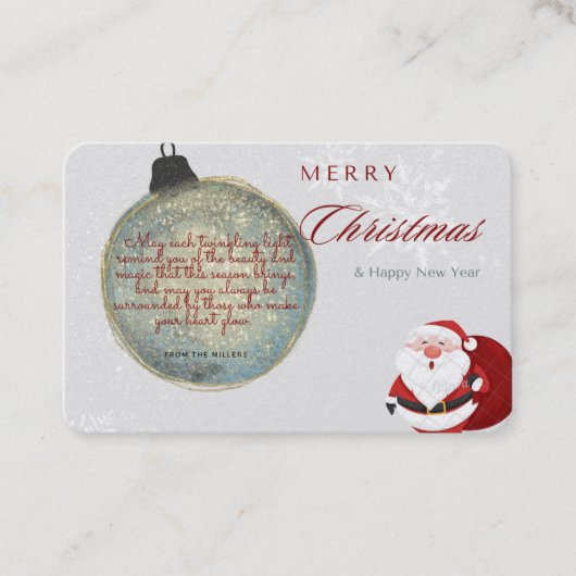 Weihnachtskarte Visitenkarte (Vorderseite)