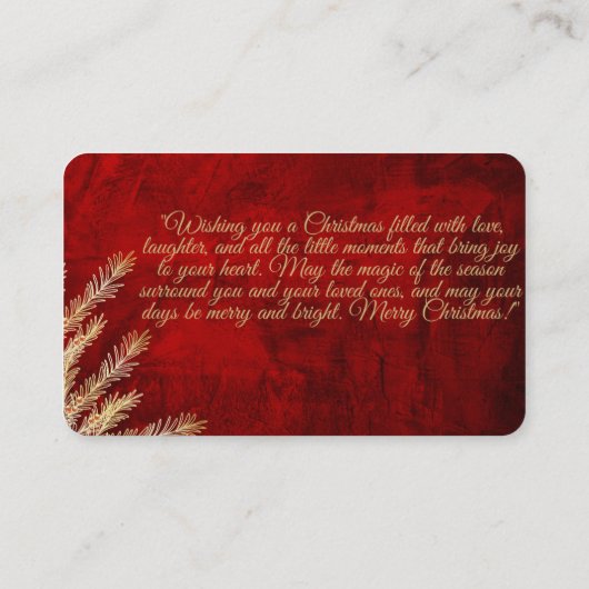 Weihnachtskarte Visitenkarte (Rückseite)