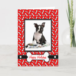 Weihnachtskarte vom Hund - Naughty oder Nice Feiertagskarte