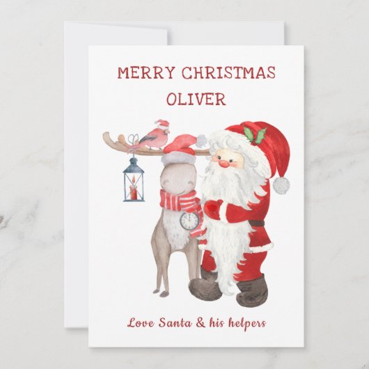 Weihnachtskarte vom Weihnachtsmann & Helfer bearbe (Vorderseite)