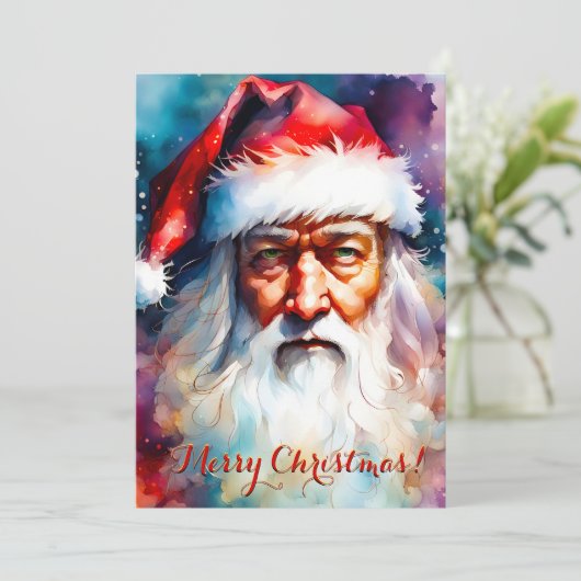 Weihnachtskarte vom Weihnachtsmann und dir (Stehend Vorderseite)