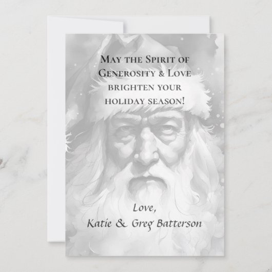 Weihnachtskarte vom Weihnachtsmann und dir (Rückseite)