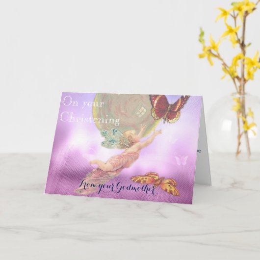 Weihnachtskarte von Godmutter Godparent Karte (Gelbe Blume)