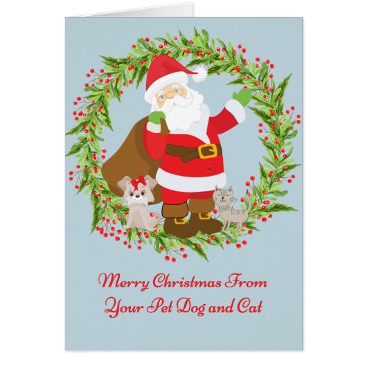 Weihnachtskarte von Ihrem Haustier Hund & Katze (Vorne)