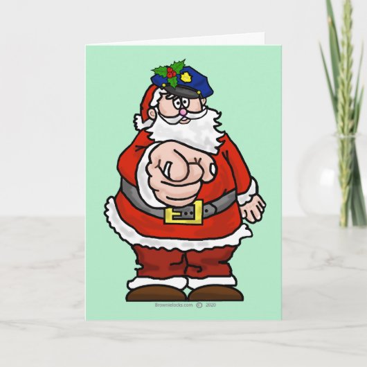 Weihnachtskarte von Santa Policeman Karte (Vorderseite)