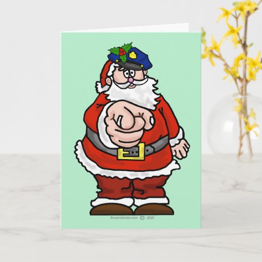 Weihnachtskarte von Santa Policeman Karte (Gelbe Blume)