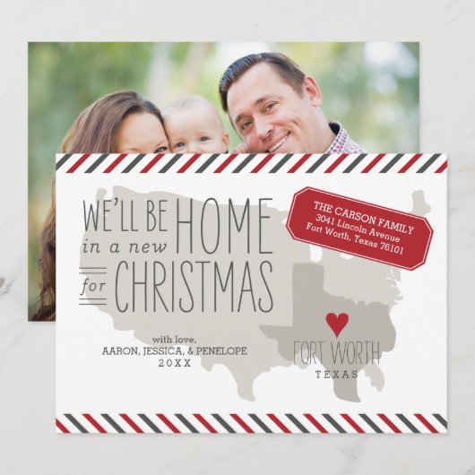 Weihnachtskarte von Texas Feiertagskarte (Vorne/Hinten)